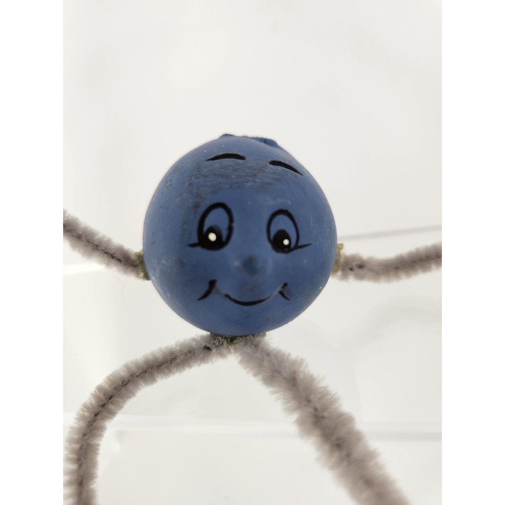 Vintage Anthropomorphic Blueberry Fruit Shelf Sitters Pipe Cleaner 1960s Ceramic - Picture 2 of 11